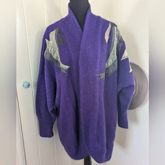 Fiorelle SM Kid Mohair Cardigan Patchwork Lagenlook Whimsigoth Fairy Grunge VTG - Picture 1 of 11